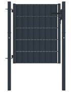 vidaXL Оградна порта PVC и стомана 100x81 см антрацит