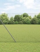 vidaXL Оградна решетка за закрепване на земята 10 x 16 m Сиво Мрежа