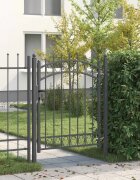 vidaXL Оградна врата с шипове EMMEN 150 x 100 cm Сиво С ключалка