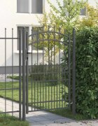 vidaXL Оградна врата с шипове EMMEN 200 x 100 cm Сиво