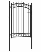 vidaXL Оградна врата с шипове стомана 100x150 см черна