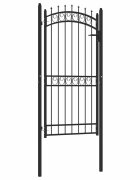 vidaXL Оградна врата с шипове стомана 100x200 см черна