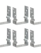 vidaXL Оградни подпори 6 бр сребристи 12x6x15 см поцинкована стомана
