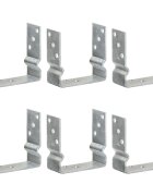 vidaXL Оградни подпори 6 бр сребристи 14x6x15 см поцинкована стомана