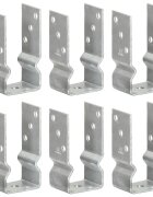vidaXL Оградни подпори 6 бр сребристи 7x6x15 см поцинкована стомана