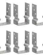 vidaXL Оградни подпори 6 бр сребристи 9x6x15 см поцинкована стомана