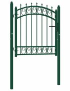 vidaXL Оградни врати EMMEN 100 x 100 cm Зелено С ключалка
