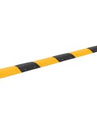 vidaXL Ограничител на скоростта жълто и черно 323x325x4 см каучук