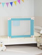 vidaXL Ограничител за бебешко легло син 100x25 см плат