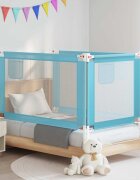 vidaXL Ограничител за бебешко легло син 140x25 см плат