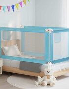vidaXL Ограничител за бебешко легло син 160x25 см плат