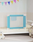 vidaXL Ограничител за бебешко легло син 90x25 см плат