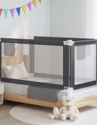 vidaXL Ограничител за бебешко легло тъмносив 160x25 см плат