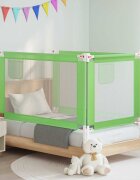 vidaXL Ограничител за бебешко легло зелен 140x25 см плат