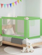 vidaXL Ограничител за бебешко легло зелен 150x25 см плат