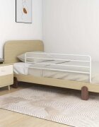 vidaXL Ограничител за детско легло бял (76-137)x55 см желязо