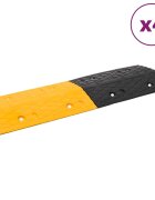 vidaXL Ограничители на скоростта 4 бр жълто и черно 97x325x4 см гума