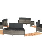 vidaXL Ограждение за джакузи сиво полиратан и масивна акация