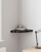 vidaXL Окачен ъглов рафт черен гланц 35x35x38 см МДФ