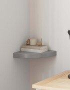 vidaXL Окачен ъглов рафт сив гланц 25x25x38 см МДФ
