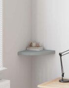 vidaXL Окачен ъглов рафт сив гланц 35x35x38 см МДФ