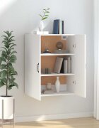 vidaXL Окачен шкаф бял 695x34x90 см инженерно дърво