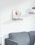 vidaXL Окачен стенен рафт бетонно сив 23x235x38 см МДФ
