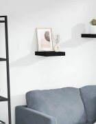 vidaXL Окачен стенен рафт черен 23x235x38 см МДФ