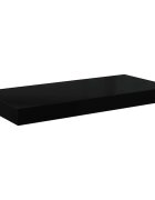 vidaXL Окачен стенен рафт черен гланц 50x235x38 см МДФ