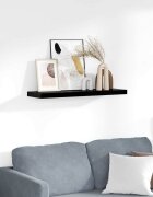 vidaXL Окачен стенен рафт черен гланц 80x235x38 см МДФ