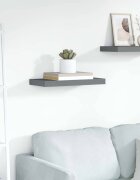 vidaXL Окачен стенен рафт сив гланц 50x235x38 см МДФ