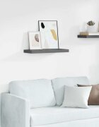 vidaXL Окачен стенен рафт сив гланц 60x235x38 см МДФ