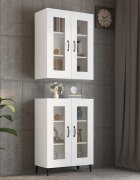 vidaXL Окачен стенен шкаф бял 695x34x90 см