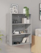 vidaXL Окачен стенен шкаф сив сонома 695x325x90 см