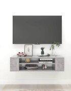 vidaXL Окачен TВ шкаф бетонно сив 100x30x265 см инженерно дърво