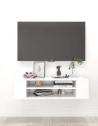 vidaXL Окачен TВ шкаф бял 100x30x265 см инженерно дърво