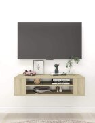 vidaXL Окачен TВ шкаф дъб сонома 100x30x265 см инженерно дърво