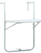 vidaXL Окачена балконска маса бяла 60x64x835 см пластмасов ратан