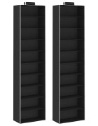 vidaXL Окачени органайзери за дрехи 2 бр с 10 рафта текстил