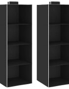 vidaXL Окачени органайзери за дрехи 2 бр с 4 рафта текстил