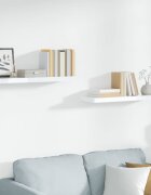 vidaXL Окачени стенни рафтове 2 бр бял гланц 90x235x38 см МДФ