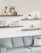 vidaXL Окачени стенни рафтове 4 бр сиви 120x235x38 см МДФ