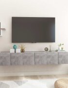 vidaXL Окачени TВ шкафове 3 бр бетонно сиви 60x30x30 см