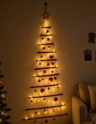 vidaXL Окачено коледно дърво с топки 150 см 80 LED светодиода