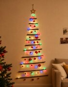 vidaXL Окачено коледно дърво с топки 150 см 80 LED светодиода