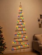 vidaXL Окачено коледно дърво с топки 180 см 100 LED светодиода