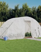 vidaXL Оранжерия със стоманена рамка бяла 10 м² 5x2x23 м