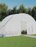 vidaXL Оранжерия със стоманена рамка бяла 12 м² 6x2x285 м