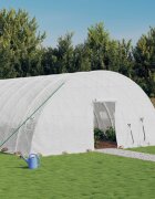 vidaXL Оранжерия със стоманена рамка бяла 132 м² 22x6x285 м