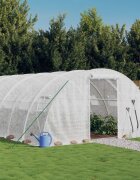 vidaXL Оранжерия със стоманена рамка бяла 72 м² 18x4x2 м